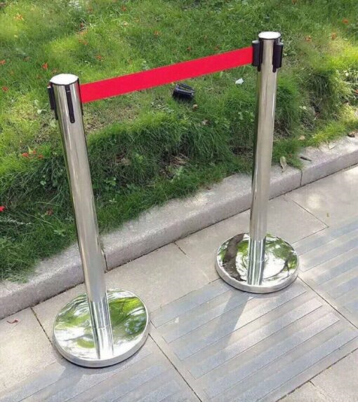 Trụ chắn Inox dây 5m đỏ - Văn Phòng Phẩm PLK Bình Dương